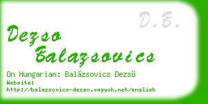 dezso balazsovics business card