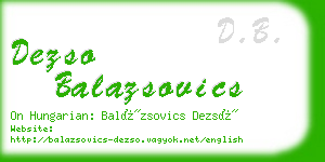 dezso balazsovics business card